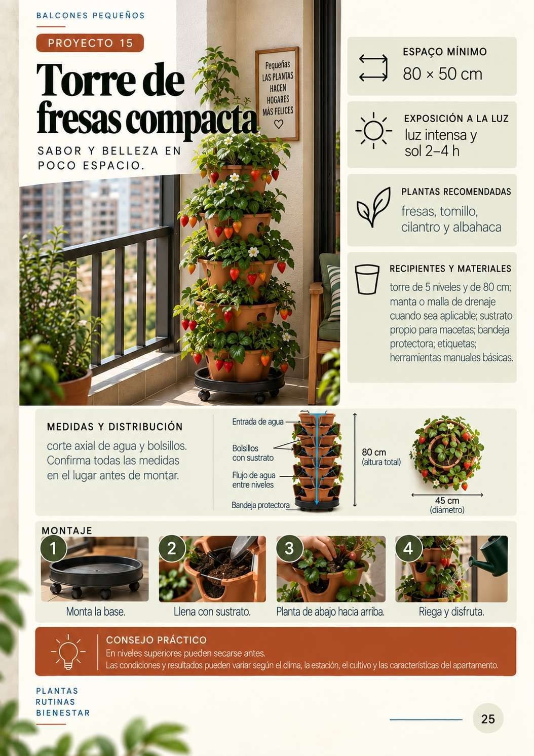 Torre compacta de fresas