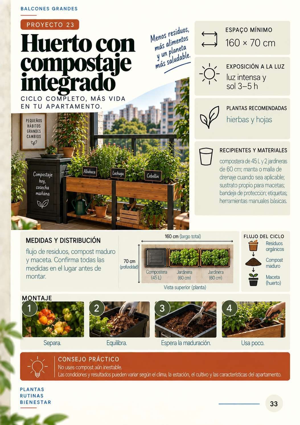 Huerto con compostaje integrado